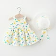 thumbnail image 4 of KDFJPTH Summer Beach Casual Vacation Princess Dresses With Straw Hat 2 Piece Set Backless Wing Sleeveless Cute Dress Size 3-4 Years, 4 of 4