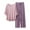 Light Pink, variant on Women's V Neck Pajama Set - 3/4 Sleeve Top & Wide Leg Pants, Solid Color, Lightweight Sleepwear - L/XL Sizes