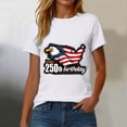 thumbnail image 5 of TOWED22 250th Anniversary USA T Shirt 250 Years American Flag 4th of July Freedom Shirts for Women(White,S), 5 of 8