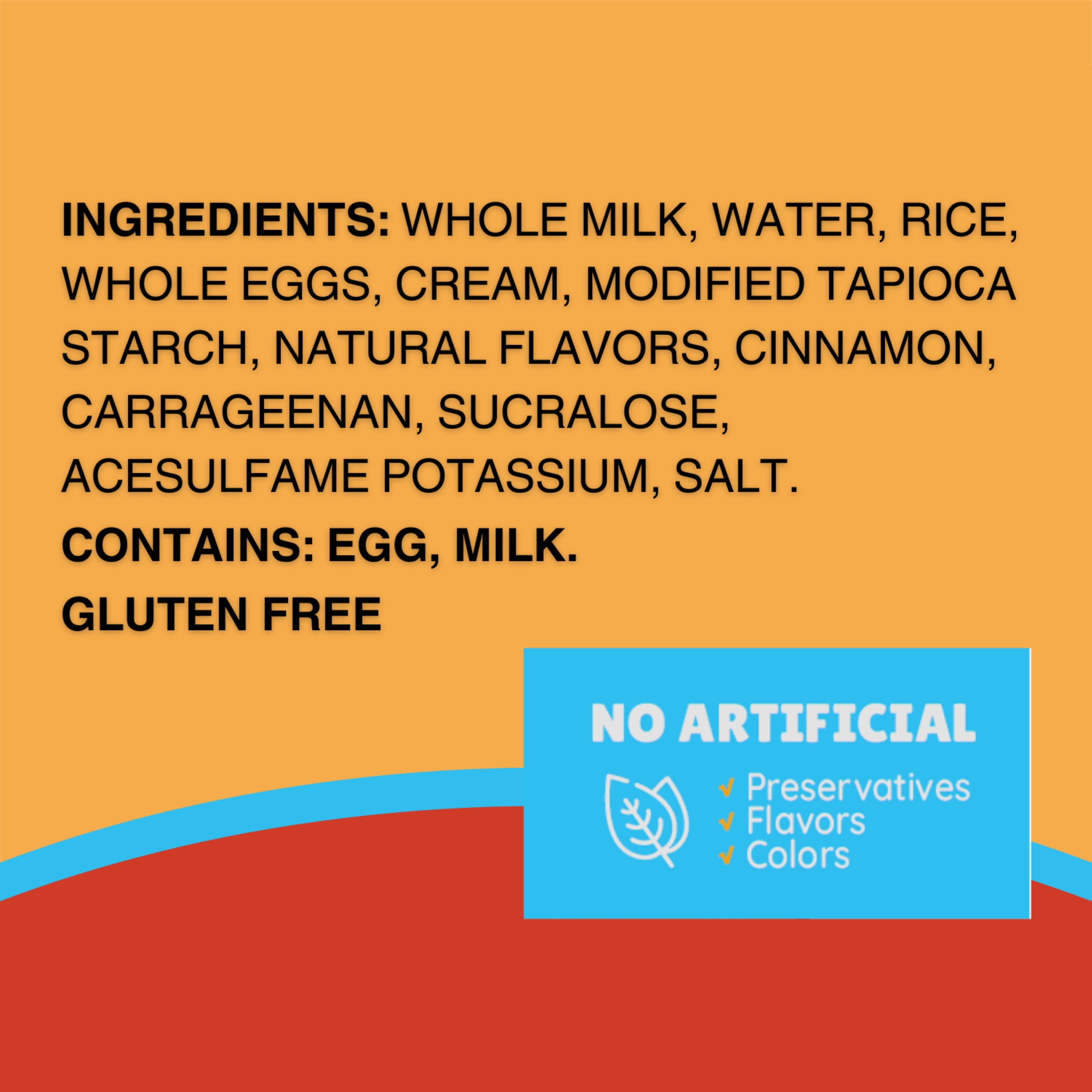 Senor Rico Zero Sugar Added Rice Pudding, 7 oz Serving Size, Plastic Cup, Refrigerated, Gluten-Free