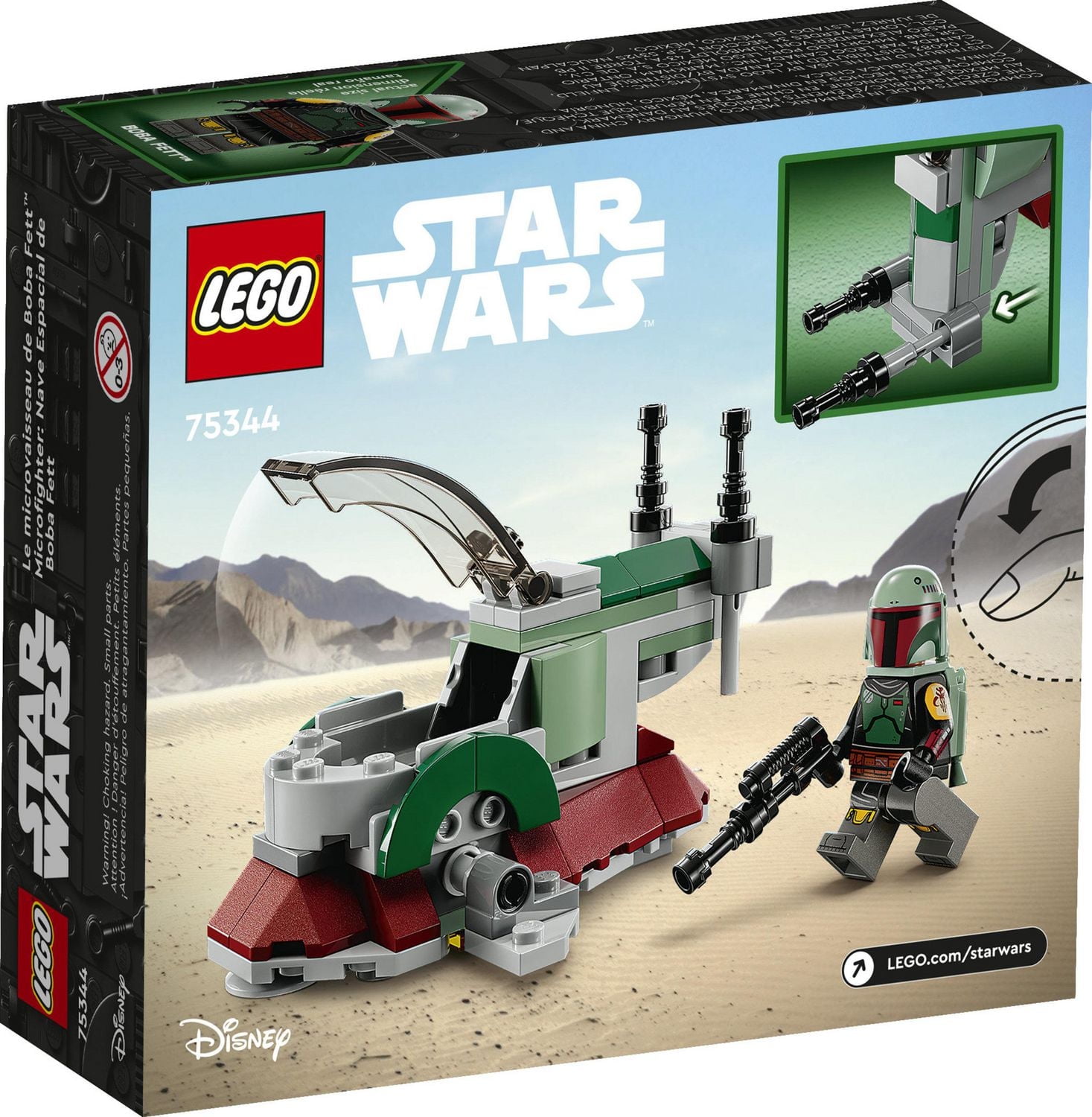 LEGO Star Wars Boba Fett's Starship Microfighter 75344, Building Toy Vehicle with Adjustable Wings and Flick Shooters, The Mandalorian Set for Kids, Great Gift Idea
