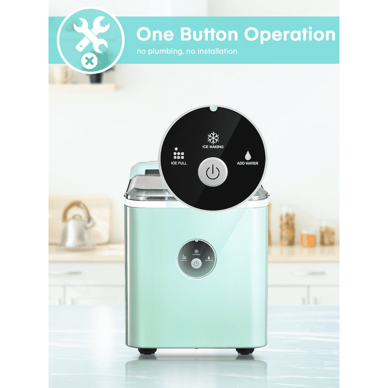 NORTHCLAN Ice Maker Countertop, 30 lbs in 24 Hrs, 9 Bullet Ice in 5 Minutes, Mint Blue