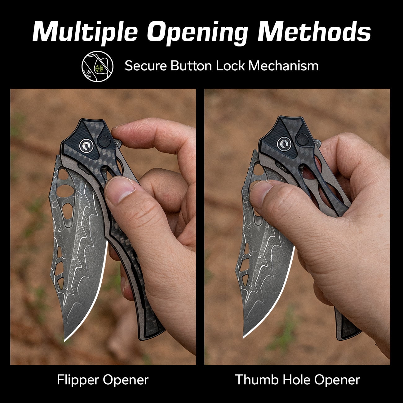 CIVIVI Biophase Pocket Folding Knife with 3.48" Damascus Blade , Gray Aluminum with Carbon Fiber Overlay On Black G10 Handle C23083C-DS1
