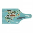 thumbnail image 1 of North America Cutting Board, Continent Map with Cartoon Style Indigenous Animals Bear Moose Whale Gator, Decorative Tempered Glass Cutting and Serving Board, in 3 Sizes, by Ambesonne, 1 of 2