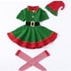 thumbnail image 5 of Disfraz de elfo navideño unisex verde y rojo para niños pequeños, hombres, familia, vacaciones, niñas y mujeres, disfraz de ayudante de Papá Noel, 5 of 5