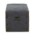 thumbnail image 5 of Bowery Hill Transitional Grey Fabric Upholstered Storage Trunk Ottoman, 5 of 11