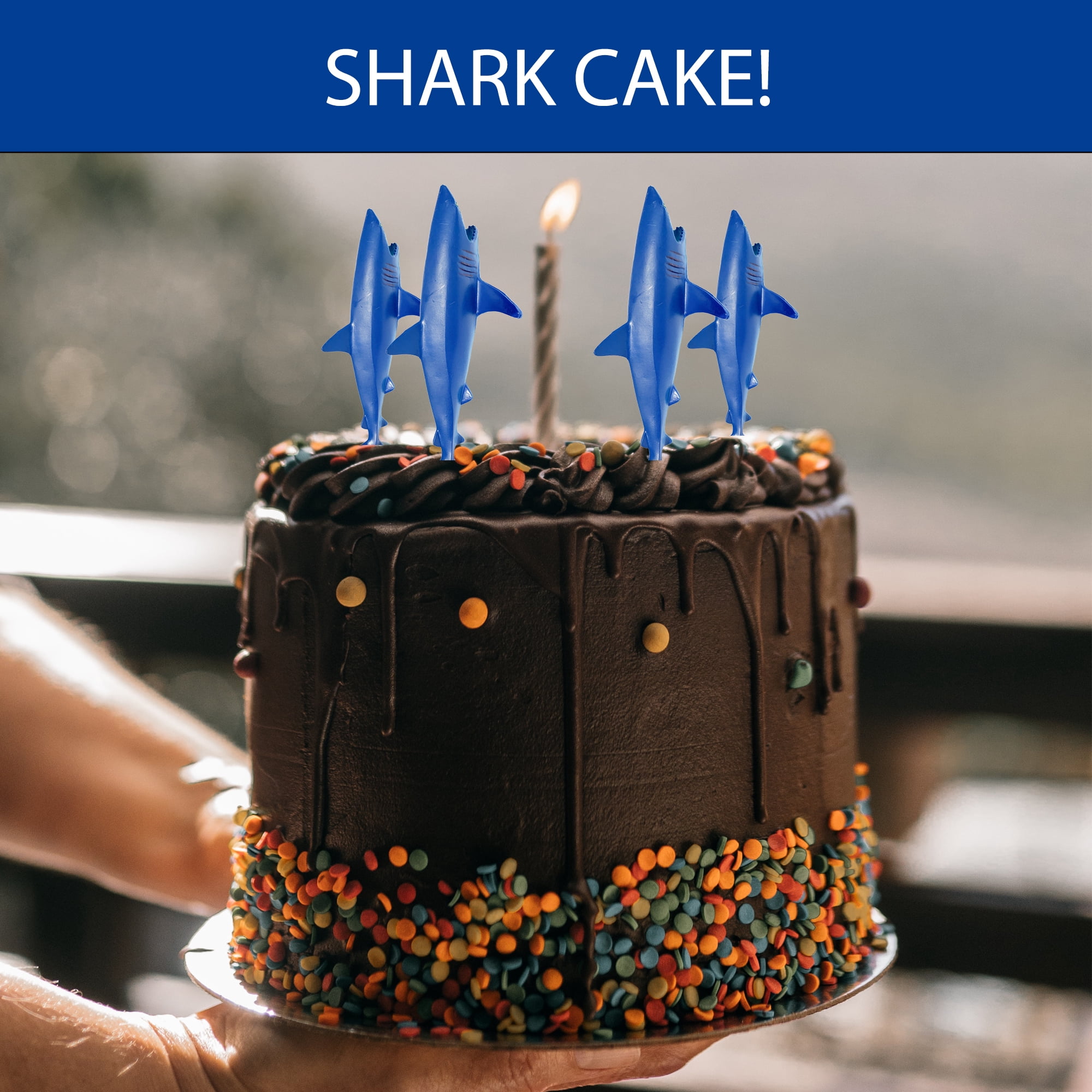 Plastic Sharks for Drinks - Great Shark Decor for Shark Parties, Shark Decorations for Fun Theme Party, Vinyl Sharks for Drinks, Lemonade & More