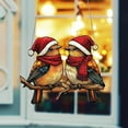 thumbnail image 3 of Acrylic Window Hanging, Festive Birds with Santa Hats in 2D Stained Glass Style, Perfect for Home Decoration, Gift for Parents, 3 of 4