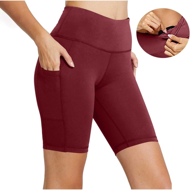 mfyjkho Pantalones Cortos De Entrenamiento, Leggings Deportivos Para Mujer, Para Fitness, Correr, Yoga, Pantalones Cortos Deportivos Con Bolsillo Pantalones Cortos Deportivos Para Mujer L