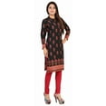 thumbnail image 4 of Maple Clothing Indian Kurtis for Women Long Tunic Tops (Black, XS), 4 of 6