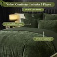thumbnail image 4 of Juego de edredón Ivellow Crushed Velvet King Green, 5 piezas, 4 of 7