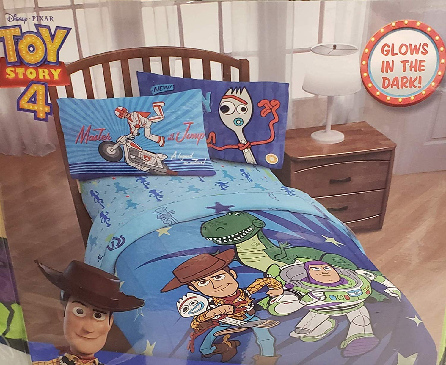 Toy Story 4 Glow In The Dark Bedding Set Comforter And Sheets