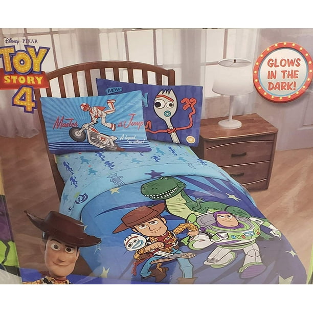 Toy Story 4 Glow In The Dark Bedding Set Comforter And Sheets