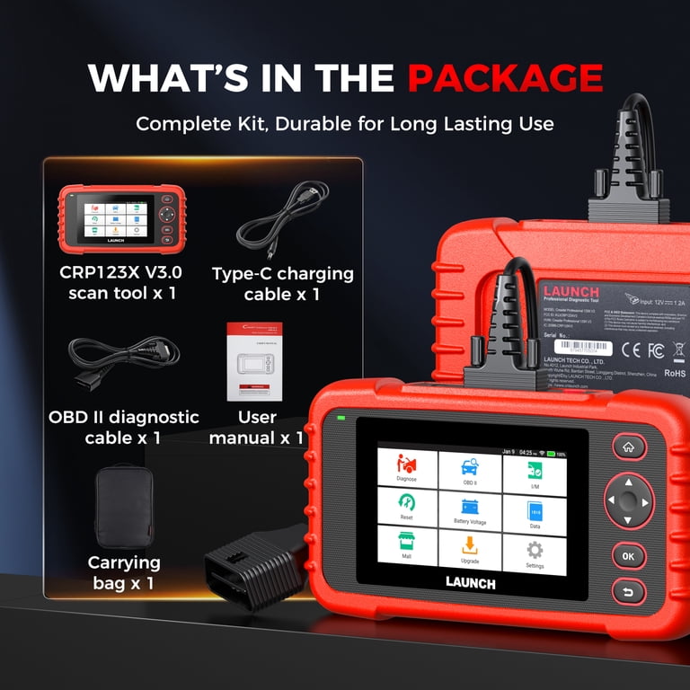Free Shipping! LAUNCH CRP123X Elite OBD2 Scanner Car Diagnostic