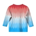thumbnail image 4 of JAKANYQ T-Shirt à la Mode Imprimé Teinture sur Nœuds pour Filles, Col Rond Polyvalent, Manches 3/4, Décontracté, Rouge 3-4 Ans, 4 of 4