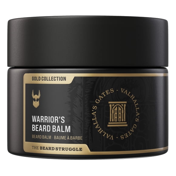 The Beard Struggle Warrior’s Beard Balm - Gold Collection, Valhalla's Gates - Non-Greasy Low-Hold Formula, Luxurious Cologne-Grade Fragrances 100% Natural and