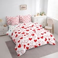 thumbnail image 3 of Castle Fairy Red Love Heart Print Bedding Comforter Set 7 Pieces for Boys Girls,Happy Valentine's Day Full Bedding Set Lightweight,Romantic Lover Couple Fitted Sheet Flat Sheet,Breathable Home Decor, 3 of 8