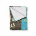 thumbnail image 2 of Beach Saying Soft Flannel Fleece Throw Blanket, Salt in the Air Sand in My Hair Letter Calligraphy Art with Flip Flops, Cozy Plush for Indoor and Outdoor Use, 70" x 90", Multicolor, by Ambesonne, 2 of 6
