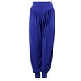 thumbnail image 3 of Arlun Womens Soft Yoga Pants Elastic High Waisted Loose Fit Modal Yoga Sports Pant Lightweight Comfortable Solid Color Dance Harem Joggers for Fitness and Sports 2-Blue M, 3 of 3