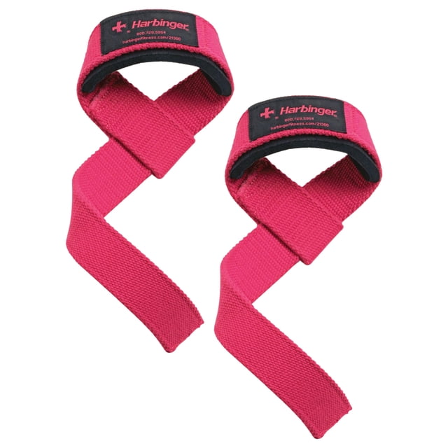 Correas de Levantamiento Harbinger de Algodón Acolchado con Muñequera NeoTek Rosa