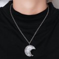 thumbnail image 3 of Collar con colgante de cristal natural con forma de luna y árbol de la vida, colgante de Reiki de piedra natural de cuarzo rosa, 3 of 5