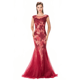 thumbnail image 4 of Women's Elizabeth K Long Beaded Lace Mermaid Dress Gl2276 Champagne Goldish Beige Size XS, 4 of 4
