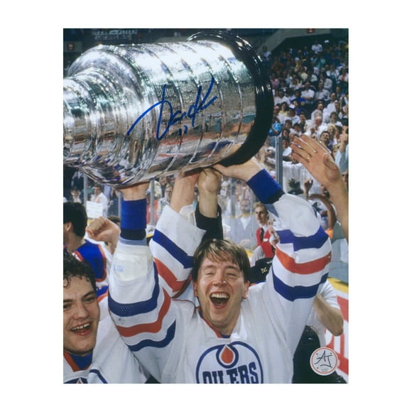 Jari Kurri Photo 8x10 de la Coupe Stanley 1987 des Oilers d'Edmonton Signée