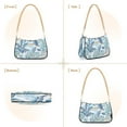 thumbnail image 2 of Womens Chain Shoulder Bag Retro Blue Leaf Classic Tote Handbags Fashion Clutch Hobo Purse with Zipper for Travel Casual, 2 of 7