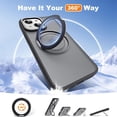 thumbnail image 4 of Dteck Case for iPhone 14 Plus,Magnetic Rubber Case Matte PC Mag-Safe with 360°Rotating Invisible Ring Stand Military Grade Shockproof Back Cover,Black, 4 of 6