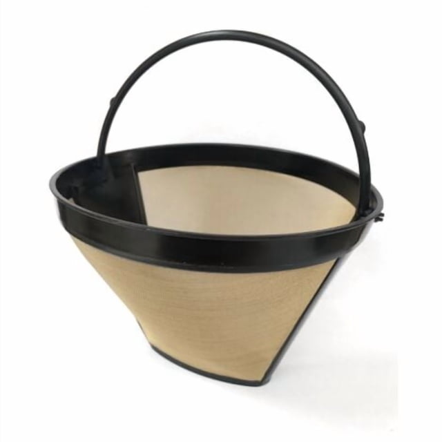 PinesC Gold Stainless Steel Coffee Filter Permanent Coffee Filter Rust Resistant Reusable Corrosion Reusable Coffee Dripper for Coffee Machine Kitchen Office Cafe Bakery
