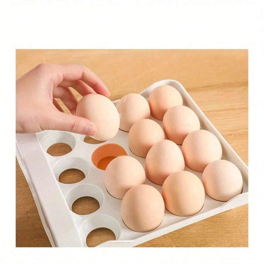 32 Egg Capacity Refrigerator Egg Drawer, Stackable Plastic Egg Container, Clear Egg Holder With 2 Drawers, Fridge Organizer For Kitchen Storage /orange