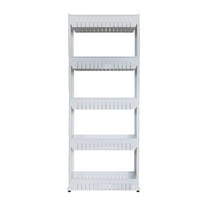 Mobile Shelving Unit Organizer with 5 Tiers Storage Shelf, Out Pantry Storage Rack for Narrow - Gray