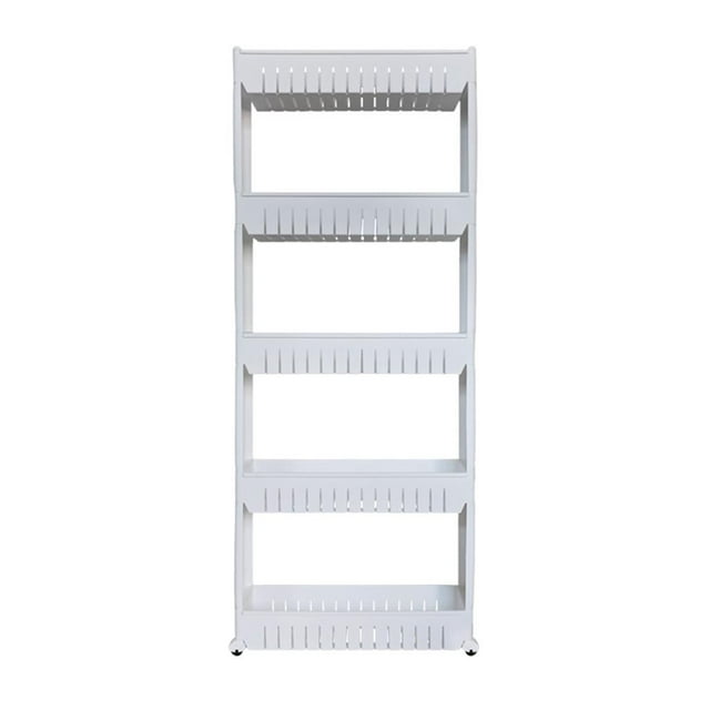 Rongfmy Mobile Shelving Unit Organizer with 5 Tiers Storage Shelf, Slim Slide Out Pantry Storage Rack for Narrow Gray