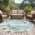thumbnail image 4 of Round Rug 5Ft Washable Non-Slip, Daisy Spring Floral Circle Area Rugs for Living Room Bedroom, Eucalyptus Leaves Watercolor Wooden Indoor Floor Mats Carpet Runner for Home Decor Aesthetic, 4 of 8