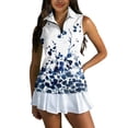 thumbnail image 2 of IYYVV Golf Shirts for Women Sleeveless Zip Up Polo Shirts Collared Lightweight Tennis Athletic Tank Tops White L, 2 of 7