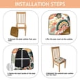 thumbnail image 4 of Tropical Pioneer Flower Pattern Seat Covers for Dining Room Chairs Set Of 4,Stretch Printed Washable Chair Seat Cover with Elastic Ties and Button,Removable Waterproof Couch Cushion Covers, 4 of 6