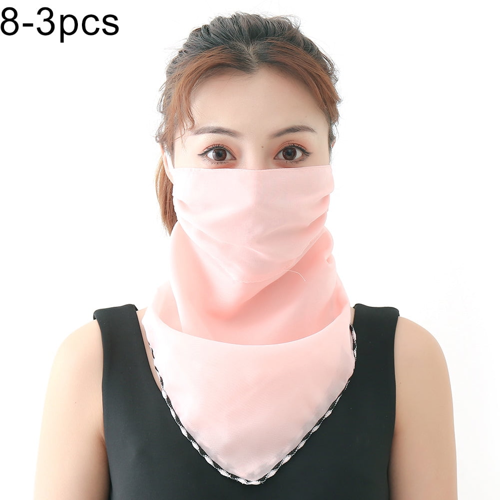 3Pcs Bandana Outdoor Neck Gaiter Scarf Sun Protection Sports Riding Face Cover 
