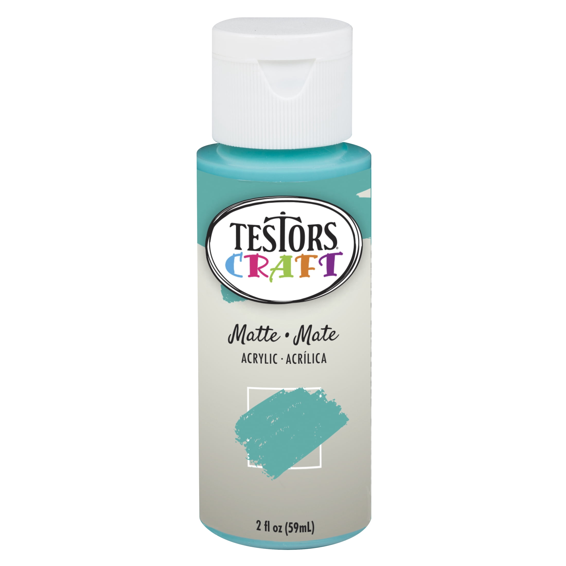 6 Pack, Turquoise, Rust-Oleum Testors Craft Matte Acrylic Paint- 297419, 2 oz. Bottle