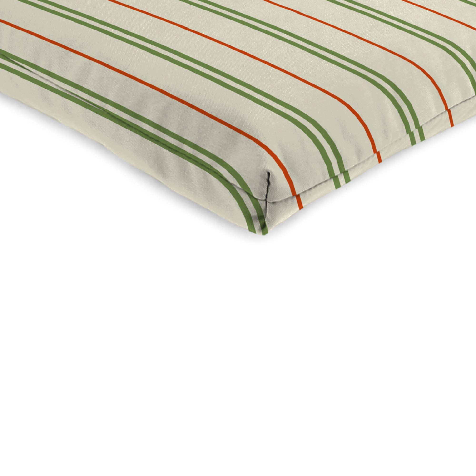 Jordan Manufacturing 44" x 21" Gallan Cedar Grey Stripe Rectangular Outdoor Chair Cushion with Ties and Hanger Loop