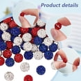 thumbnail image 3 of PH 120pcs 4th of July Patriotic Beads 10mm Beads Red Blue Bead Polymer Clay Pave Disco Ball Craft Bead for Friendship Bracelet Necklace Earring Jewelry Making diy, 3 of 9