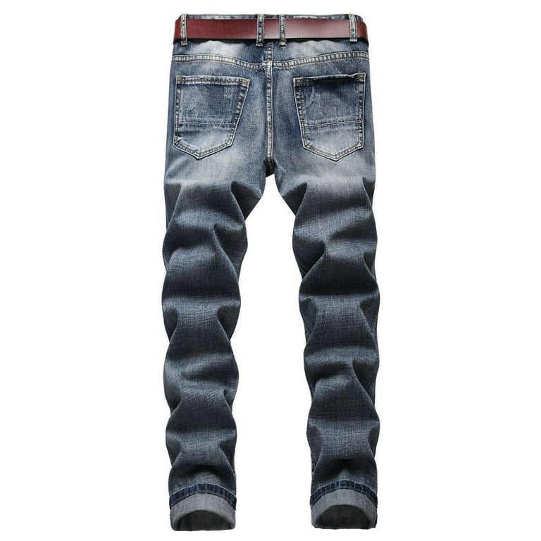 Ripped Jeans for Men Slim Fit Distressed Denim Pants Fashion Ripped Jeans for Men Slim Fit Distressed Denim Pants Fashion