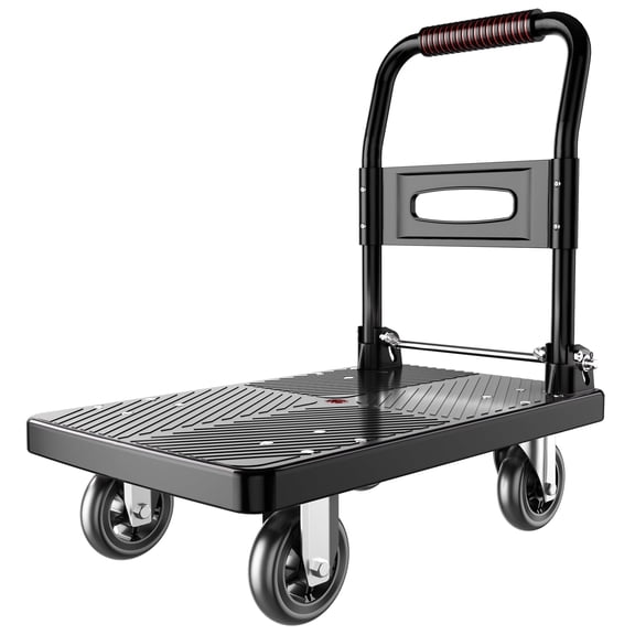 Foldable Push Cart Platform Cart,Moving Platform Hand Truck,Foldable for Easy Storage and 360 Degree Swivel Silent Wheel.(660 lbs)