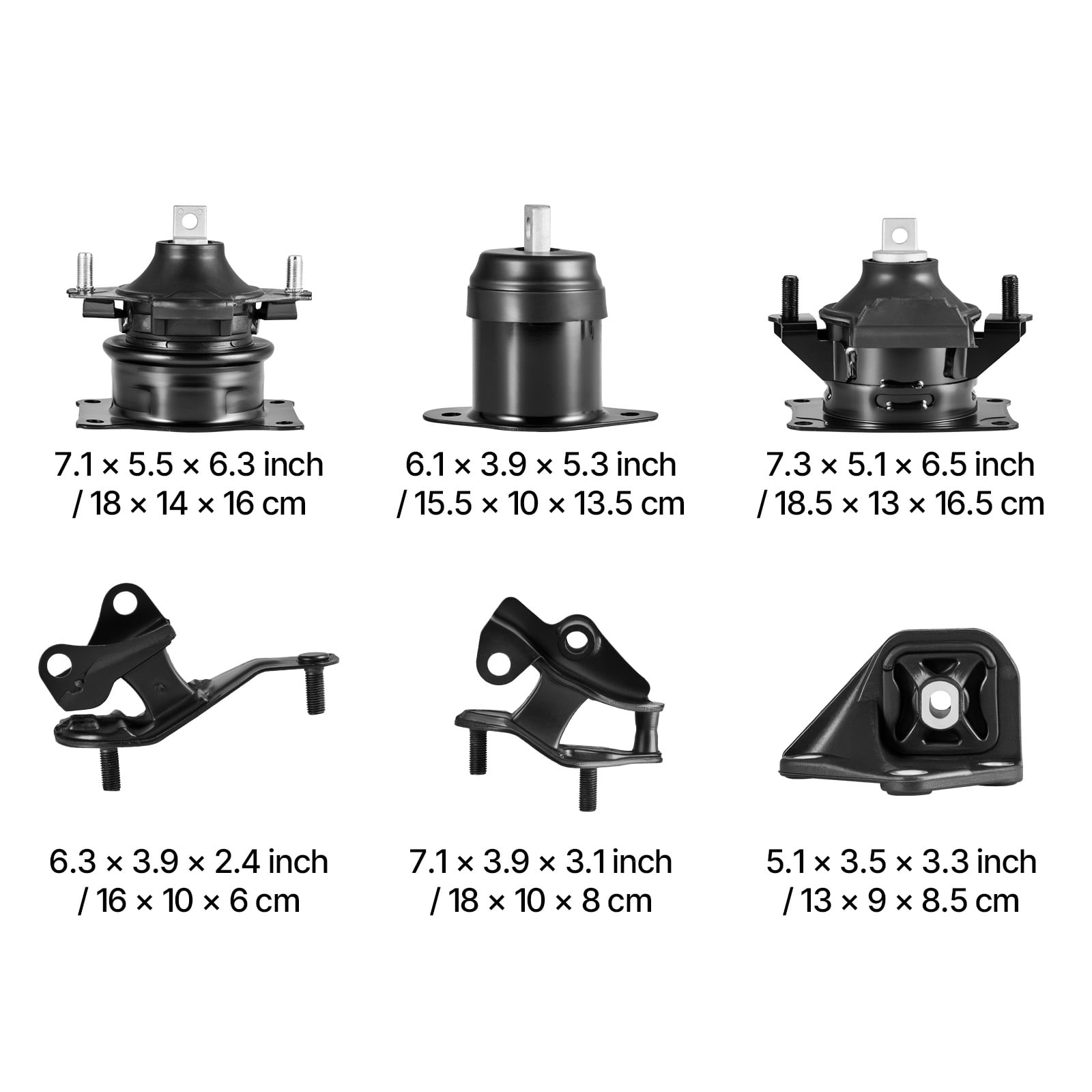 VEVOR Engine Motor Mount and Transmission Mount Kit Replacement, Set of 6, Compatible with 2003–2007 Honda Accord 2.4L L4, Replace OE# A4526HY, A4517, A4516, A4510, A4509, A4542, Secure Support