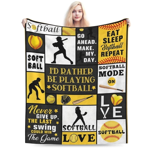 Softball Stuff Gifts for Teen Girls, Soft Blanket for Girls 50x40