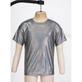 thumbnail image 4 of CHICTRY Kids Girls Metallic Sequins Jazz Dance T-Shirt Hip-Hop Dance Tops, 4 of 7