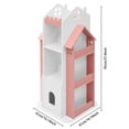thumbnail image 2 of 3 Tier Rotating Castle Bookshelf,360° Spinning Creative Castle Bookcase,Floor Standing Book Storage Organizer for Children's Room (Pink), 2 of 10