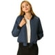 thumbnail image 4 of Chaqueta bomber acolchada Allegra K con cremallera y mangas largas Azul XS, 4 of 6