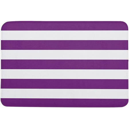 

Minimalism Indoor Door Mat Entryway Rug Anti-Skid Doormat Decorative Absorbent Washable Floor Mat for House Patio High Traffic Areas Decorch Purple and White Stripes Simple Style 24x16 Inch