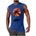 thumbnail image 3 of BiZtdJrK Big and Tall Sleeveless Tank Tops for Men Palm Tree Beach Athletic Tanks Soft Cotton Workout Undershirts Blue XXXL, 3 of 7