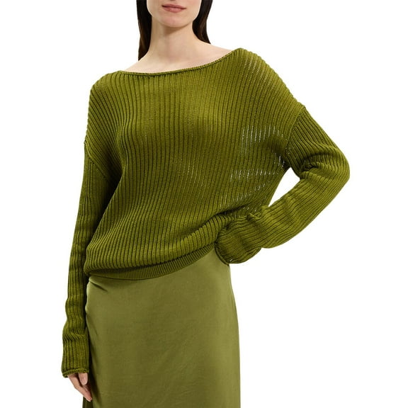 Theory womens Easy Open Neck Sweater, s, Blue